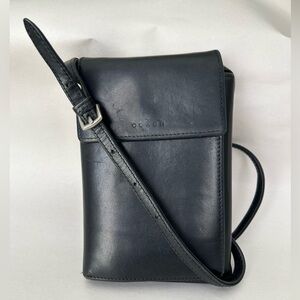 COACH Wallet Crossbody Vintage Swing Leather , Black